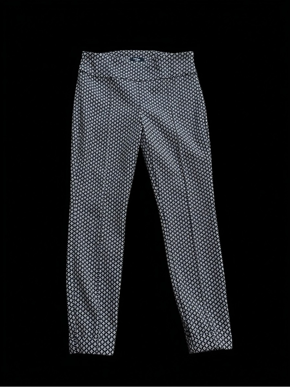 Lord & Taylor Black and Gold Geometric Print Pants